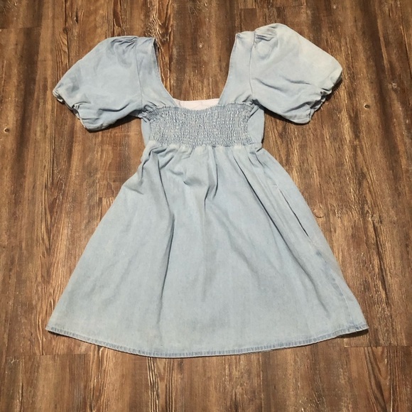 Show Me Your Mumu Women's Small Smitten Babydoll Dress in Sky Blue - Picture 5 of 6